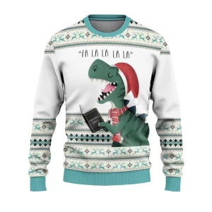 Christmas Ugly Sweater Cute Christmas Dinosaur Ugly Sweaters