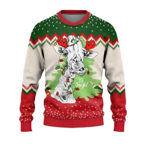 Christmas Ugly Sweater Cute Christmas Giraffe Ugly Sweaters