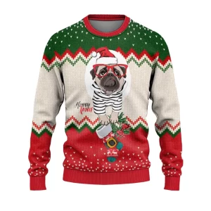 Christmas Ugly Sweater Cute Christmas Pug Dog Ugly Sweaters