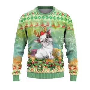 Christmas Ugly Sweater Cute Christmas Reindeer Pug Dog Ugly Sweaters