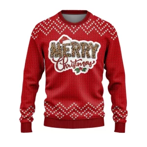 Christmas Ugly Sweater Merry Christmas Leopard Ugly Sweaters