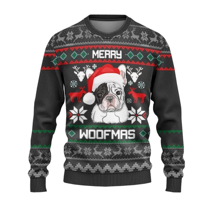 Christmas Ugly Sweater Merry Woof Mas Ugly Sweaters