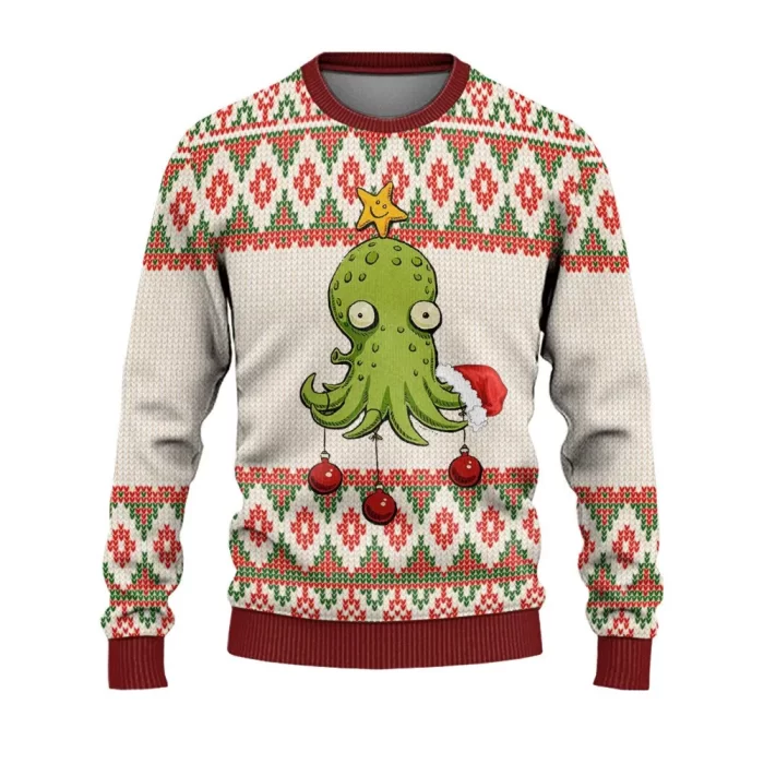 Christmas Ugly Sweater Octopus Christmas Tree Ugly Sweaters