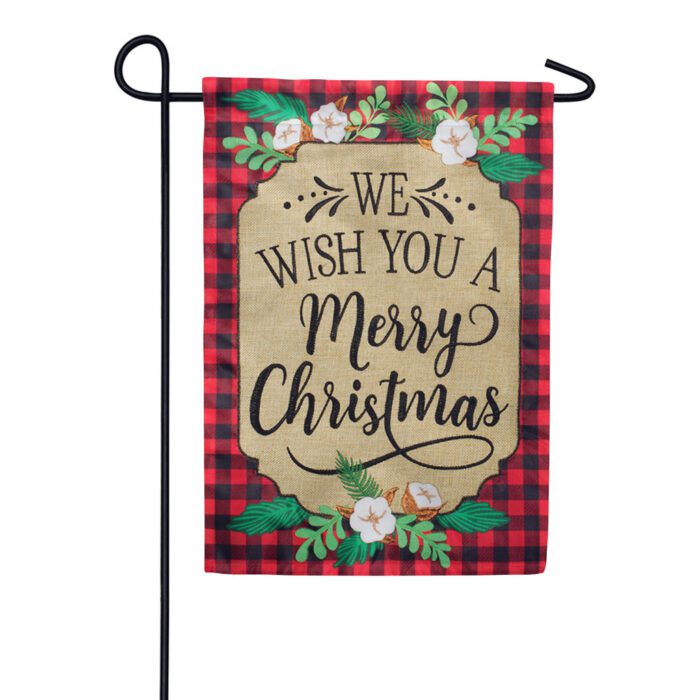 Christmas Wishes Applique Garden Flag