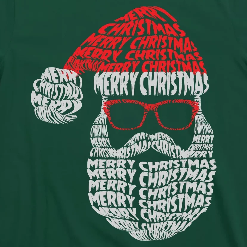 Cool-Merry-Christmas-Text-Art-Santa-Claus-T-Shirt-3 Cool Merry Christmas Text Art Santa Claus T Shirt 3