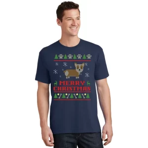 Corgi Merry Christmas Ugly T Shirt 1
