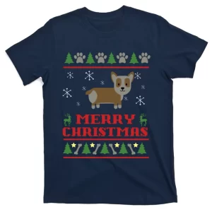 Corgi Merry Christmas Ugly T-Shirt