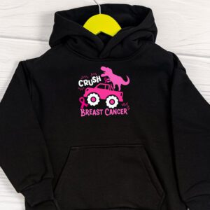 Crush Breast Cancer Awareness Monster Truck Toddler Boy Hoodie 1 1