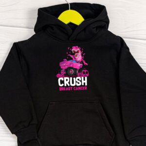 Crush Breast Cancer Awareness Monster Truck Toddler Boy Hoodie 1 2