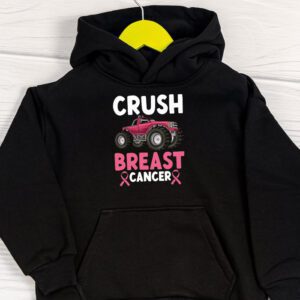 Crush Breast Cancer Awareness Monster Truck Toddler Boy Hoodie 1