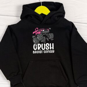 Crush Breast Cancer Awareness Monster Truck Toddler Boy Hoodie 1 4