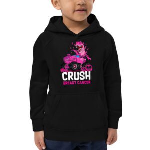 Crush Breast Cancer Awareness Monster Truck Toddler Boy Hoodie 2 2