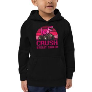Crush Breast Cancer Awareness Monster Truck Toddler Boy Hoodie 2 3
