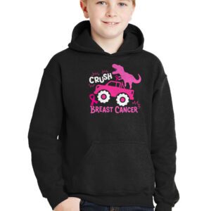 Crush Breast Cancer Awareness Monster Truck Toddler Boy Hoodie 3 1