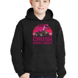 Crush Breast Cancer Awareness Monster Truck Toddler Boy Hoodie 3 3