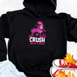 Crush Breast Cancer Awareness Shirt Monster Truck Toddler Boy Hoodie