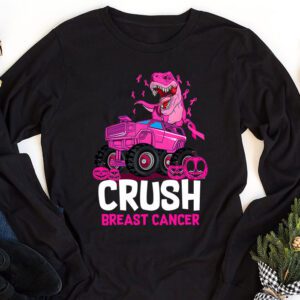Crush Breast Cancer Awareness Monster Truck Toddler Boy Longsleeve Tee 1 7