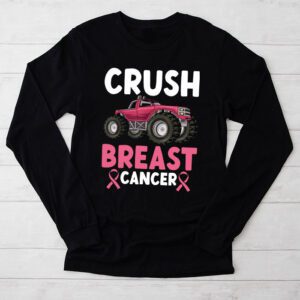 Crush Breast Cancer Awareness Monster Truck Toddler Boy Longsleeve Tee 2 5