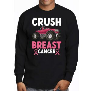 Crush Breast Cancer Awareness Monster Truck Toddler Boy Longsleeve Tee 3 5