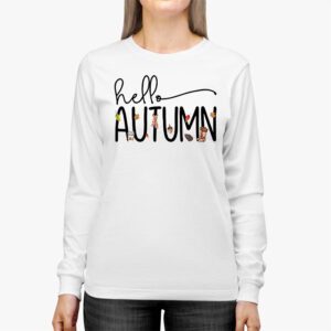 Cute Hello Autumn Season Thanksgiving and Fall Color Lovers Longsleeve Tee 2 6