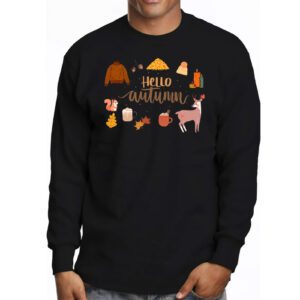 Cute Hello Autumn Season Thanksgiving and Fall Color Lovers Longsleeve Tee 3 5