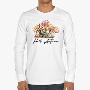 Cute Hello Autumn Season Thanksgiving and Fall Color Lovers Longsleeve Tee 3 9