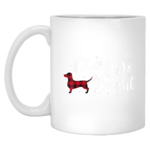 Dachshund Red Plaid Santa Merry Christmas Mug