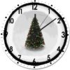 Delicious Wood Wall Clock Fruit Merry Christmas Round Wall Clock Silent Non-Ticking 10x10in Wooden Clocks Home Decor Art For Living Room Ki