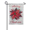 Evergreen Applique Garden Flag - Buffalo Check Poinsettia