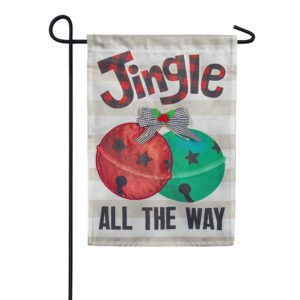 Evergreen Applique Garden Flag - Jingle All The Way