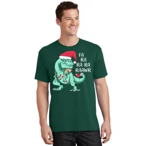 Fa Ra Ra Ra Raawr Christmas T Rex Dinosaur T Shirt 1