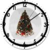 Fruit Wood Wall Clock Fruit Merry Christmas Round Wall Clock Silent Non-Ticking 15x15in Wooden Clocks Bedroom Bathroom Wall Decor Ship From