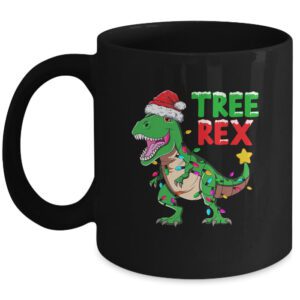 Funny Christmas Dinosaur Kids Christmas Tree Lights Santa Mug