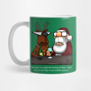 Funny Christmas Holiday Reindeer Cartoon Mug