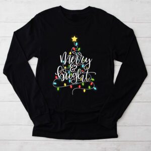 Funny Merry and Bright Christmas Lights Xmas Holiday Short Sleeve Longsleeve Tee 2 6