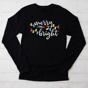 Funny Merry and Bright Christmas Lights Xmas Holiday Short Sleeve Longsleeve Tee 2 7