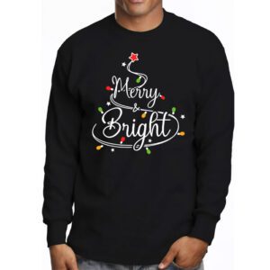 Funny Merry and Bright Christmas Lights Xmas Holiday Short Sleeve Longsleeve Tee 3 4