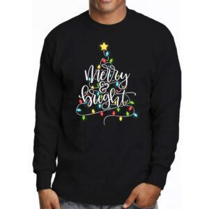 Funny Merry and Bright Christmas Lights Xmas Holiday Short Sleeve Longsleeve Tee 3 6