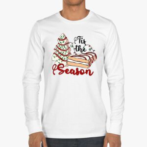 Funny Tis The Season Design Christmas Tree Cakes Debbie Longsleeve Tee 3 8