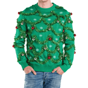 Gaudy Garland Ugly Christmas Sweater