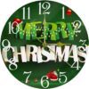 Green Merry Christmas Round Wall Clock Decorative