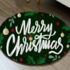 Green Theme Merry Christmas Rug