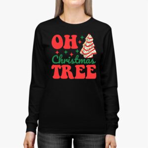 Groovy Oh Christmas Tree Cakes Debbie Becky Jen Cake Lovers Longsleeve Tee 2 1