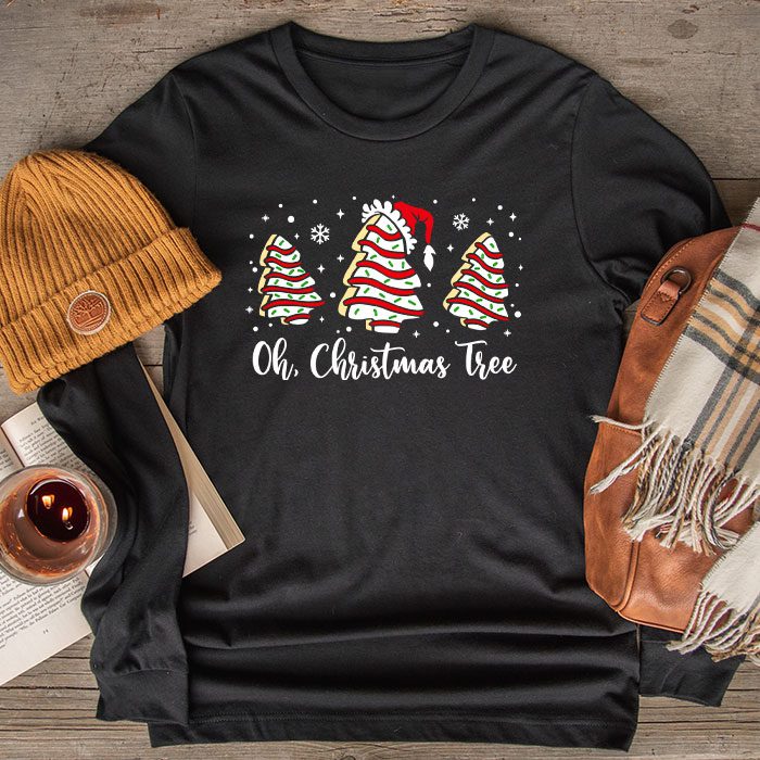 Groovy-Oh-Christmas-Tree-Cakes-Debbie-Becky-Jen-Cake-Lovers-Longsleeve-Tee Groovy Oh Christmas Tree Cakes Debbie Becky Jen Cake Lovers Longsleeve Tee