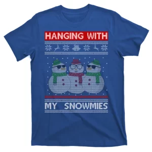 Hanging With My Snowmies Ugly Christmas T-Shirt