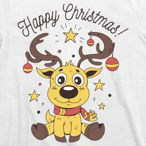 Happy Christmas Reindeer Holiday T Shirt 3