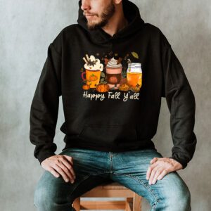 Happy Fall Yall Hoodie Latte Coffee Leopard Pumpkin Autumn Hoodie 2