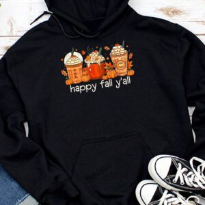 Happy Fall Y'all Hoodie Latte Coffee Leopard Pumpkin Autumn Hoodie