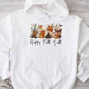 Happy Fall Y'all Hoodie Latte Coffee Leopard Pumpkin Autumn Hoodie