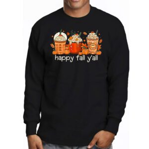 Happy Fall Yall Longsleeve Tee Latte Coffee Leopard Pumpkin Autumn Longsleeve Tee 3 1